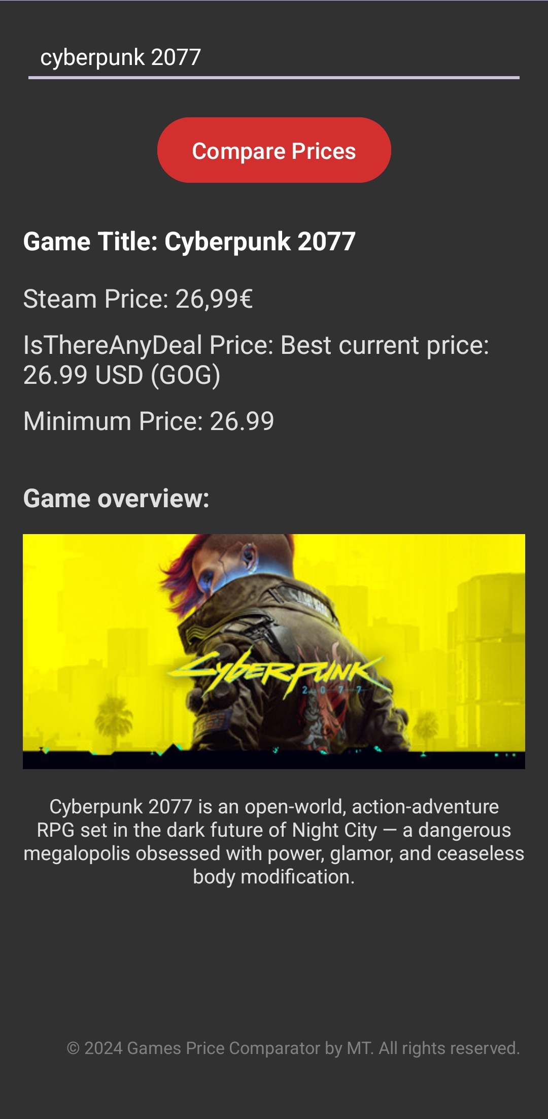 Screenshot of Cyberpunk 2077