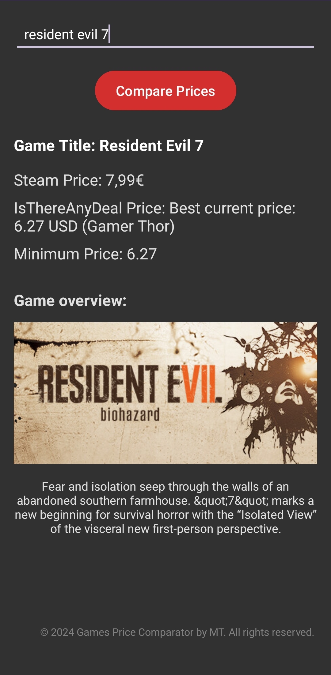 Screenshot of Resident Evil 7